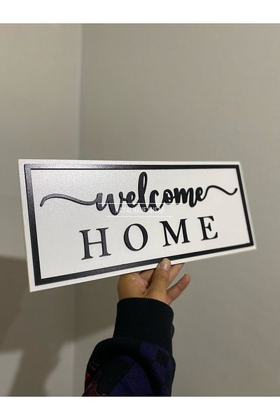HAYALHANE AHŞAP HOME DECORATION & DESIGN Welcome Home Wooden Sign Door Ornament