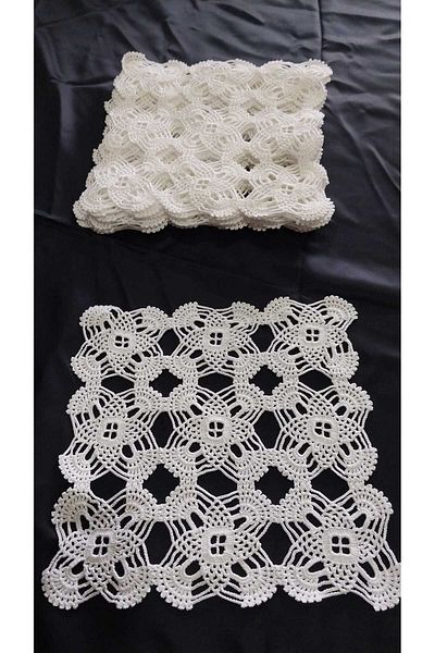Papatyam Hand Knitted - 10 Pieces Lace / Dowry / Vintage / Cotton Rope