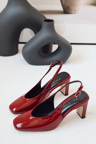 POLKA STORE Rochie de seară stiletto cu spate deschis cu design vintage Mirror Pantofi de damă cu toc
