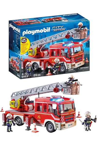 Playmobil City Action 9463 Ladder Fire Truck with Lights and Sound, From 5 Years Old