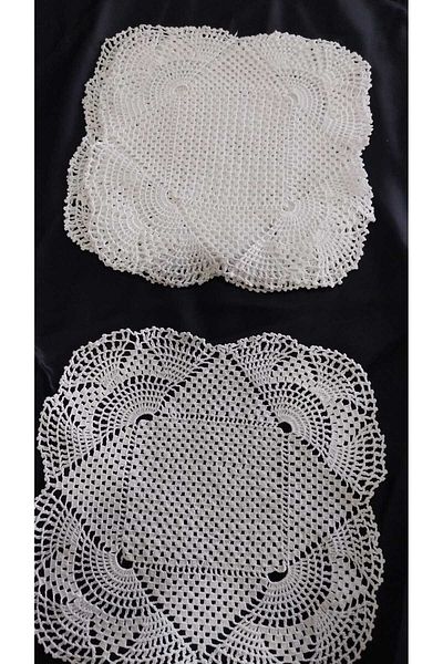 Papatyam 5 Pcs Lace Handcrafted (21X21) Crochet Vintage/Dowry Cotton Rope