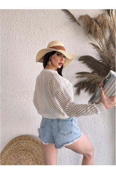 Butik Crew Neck Knitwear Perforated Sweater