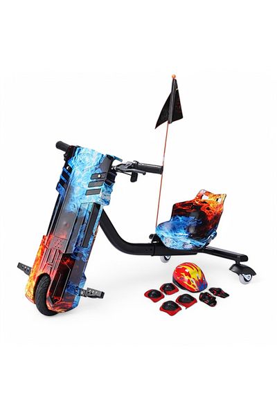 IQTENA Drifting Electric Scooter Big Electric Drift Scooter 36V for Kids - With Helmet Pad Set