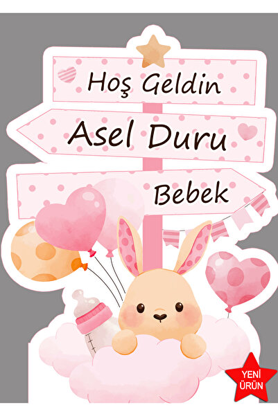 Sunligo Bebek Hastane Odası Süsleme Yön Panosu Masa Üstü Ayaklı Pankart 40 Cm...