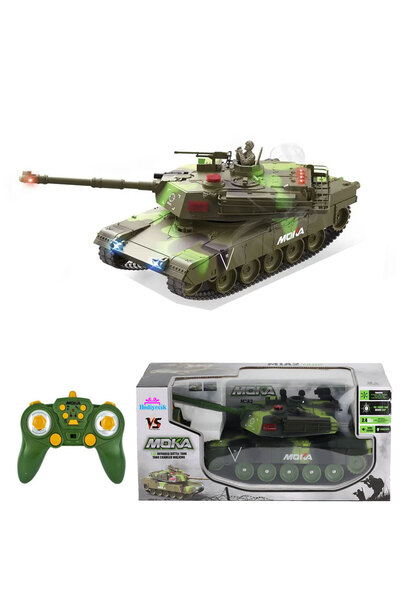 hediyecik Rc Uzaktan Kumandalı Savaş Tankı Sesli Işıklı Şarjlı Büyük Boy Full...