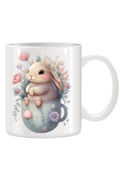 OEM Cana albă personalizată de Paște cu Iepuraș, INOVATIX. 330 ml