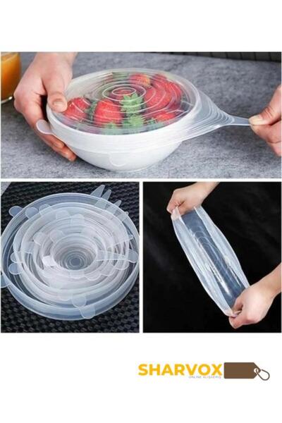 Sharvox Set of 6 Silicone Food Storage Stretch Cover Fresh Keeping Stretch Cover Set Food Cap