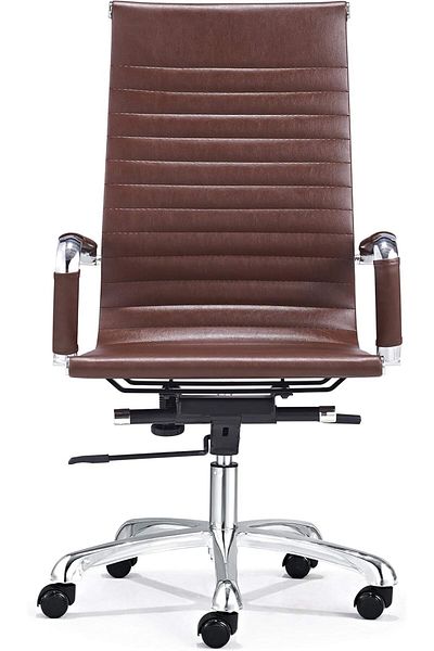 AWF AL WADI FURNITURE Fully Assembled Ergonomic Heavy Duty Faux Leather Office Chair - Dark Brown