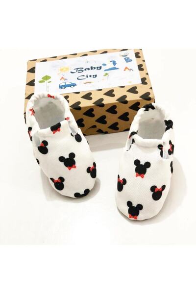 Babycitytr %100 Pamuk Bebek Patiği %100 Dana Derisi Tabanlı Bebek Patiği
