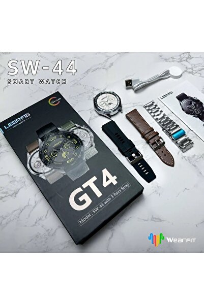 Serreha LEERFEI GT4 Akıllı Saat Yuvarlak Kasa Amoled Ekran Smart Watch Ios ve...