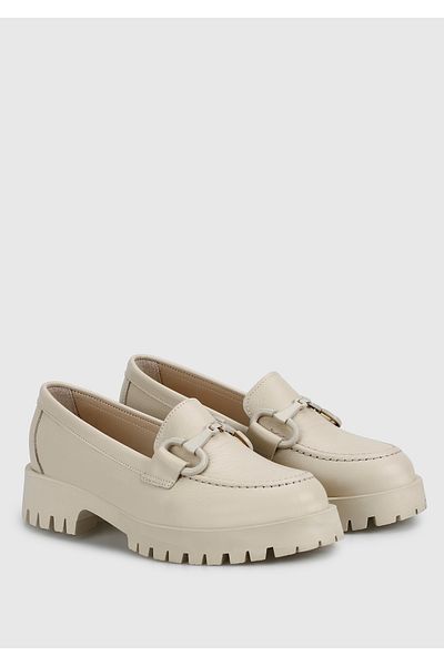 Provoq Beige Leather Women's Shoes