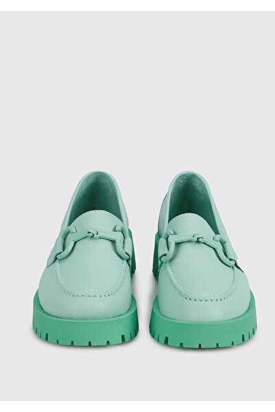 Provoq Green Leather Women's Shoes