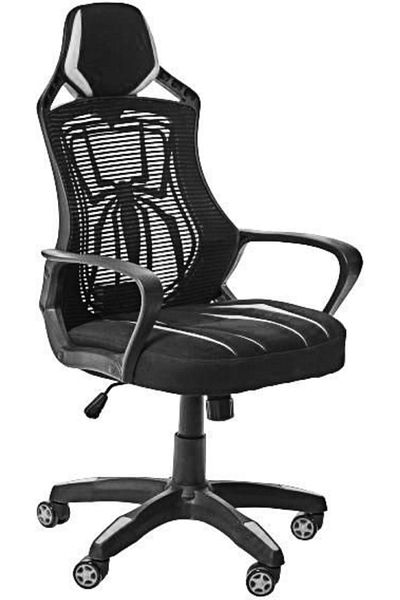 AWF AL WADI FURNITURE Spider Man Style Ergonomic Mesh Back Adjustable Gaming Chair - Black and White