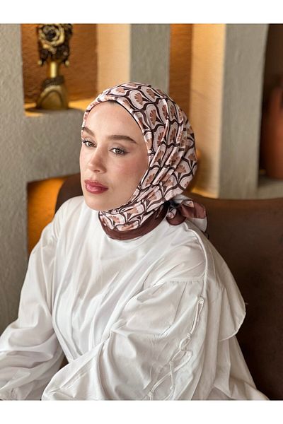 Modakaşmir Carnation Pattern Tanca Silky Scarf