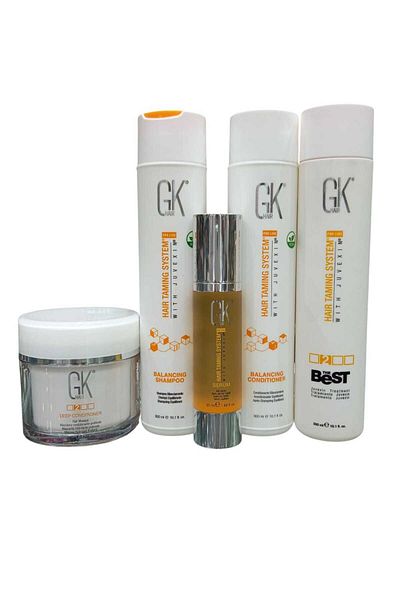 GK HAIR Hair care set: shampoo, conditioner, serum, mask, and smoothing treatment with Juvexin