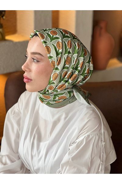 Modakaşmir Daisy Pattern Tanca Silky Scarf