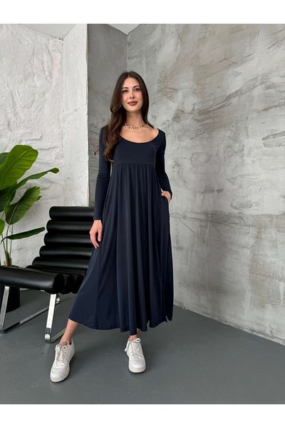 Elif Özbey Butik Καπνιστό φόρεμα Modal με σχισμή μπροστά