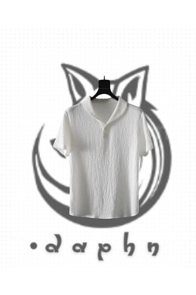 TEXTURA New Season Unisex Wrinkled Crinkle Fabric Summer Lycra White Short Sleeve Summer T-Shirt Tracksuit Set