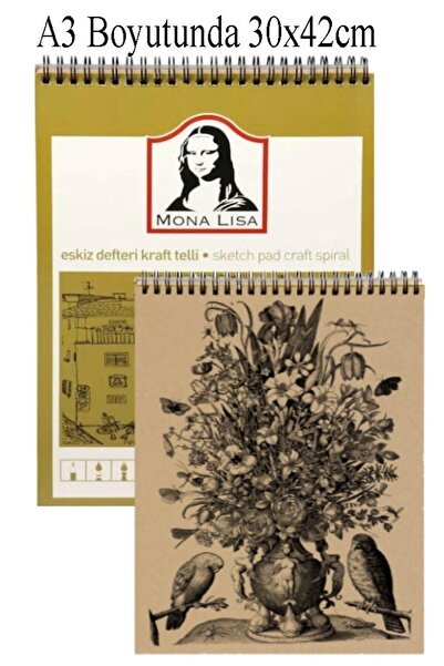 Artlantis Sketchbook with Spral Kraft A3 1 Pcs Ring Kraft Sketchbook 120 Gr 5...