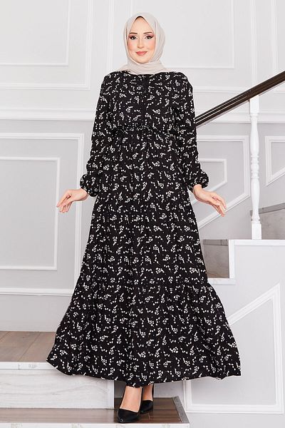 EBRUTESETTÜR Half Button Layered Viscose Dress