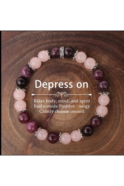 ORGANICYOU GENZU Vintage Boho Taş Aşk Taş Bileklik, Gül Kuvars Garnet, El Yap...