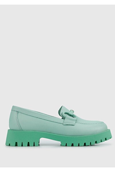 Provoq Green Leather Women's Shoes