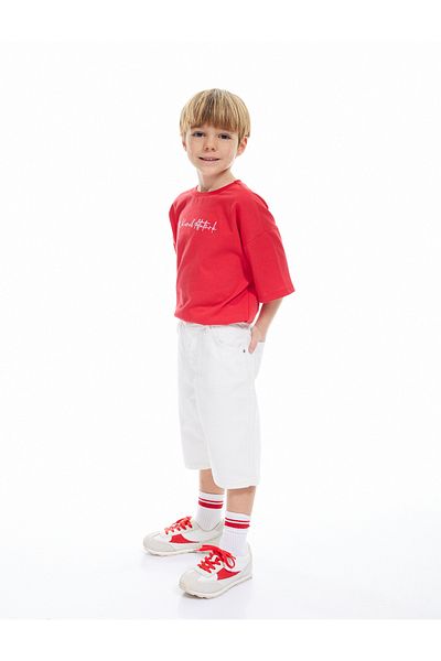 Koton New Season Cotton Adjustable Elastic Pocket Denim Shorts