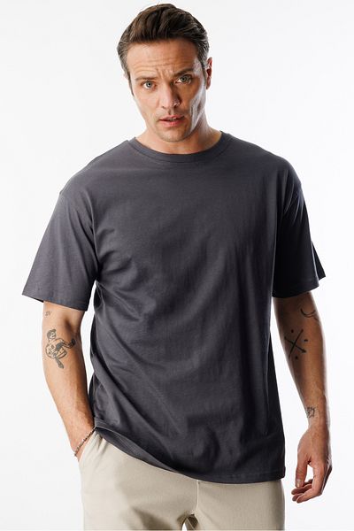 GENIUS STORE Oversize Fit Men's T-Shirt 100% Organic Cotton Crew Neck
