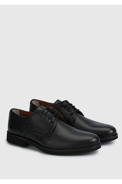 Provoq Men's Black Leather Shoes