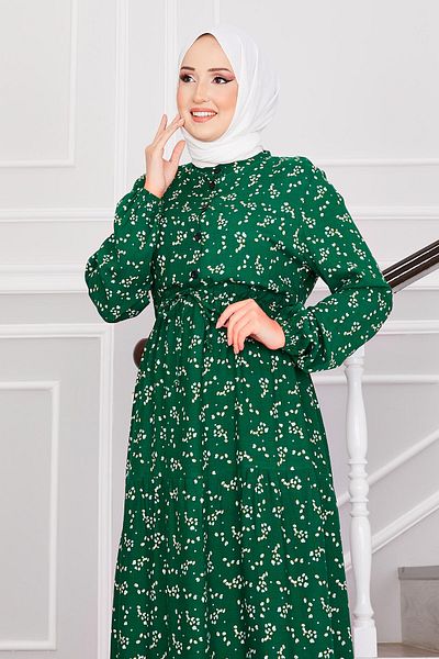 EBRUTESETTÜR Half Button Layered Viscose Dress