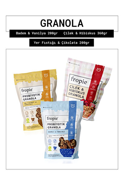 FROPİE Probiyotik Badem & Vanilya - Çilek & Hibiskus - Probiyotik Yer Fıstığı...