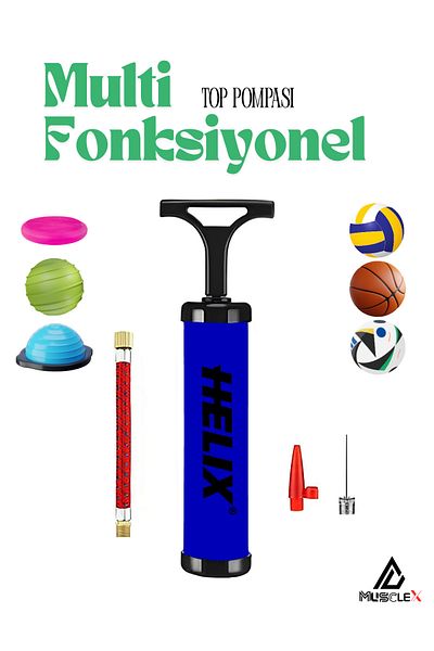 Musclex Spor Tekstil Football Basketball Volleyball Handball Pilates Bosu Ball Inflator Hand Pump