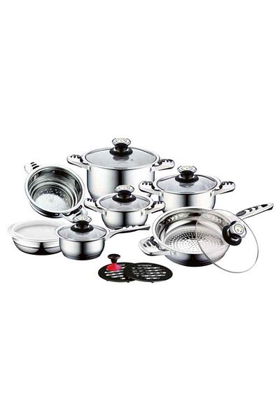 Carl Schmidt Sohn Set de vase din oțel inoxidabil cu termometru Aurich 16 buc