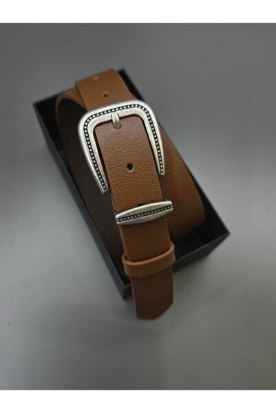 Kemerix 100% Genuine Leather Tan Belt with Tin Plated Buckle
