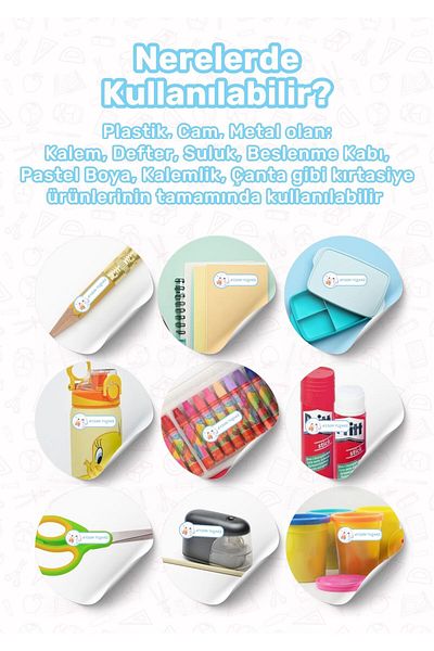 alışveriş kurdu School Label Pen Label Notebook Label Custom Name Writable Label Cinnamoroll Themed 181 Pieces