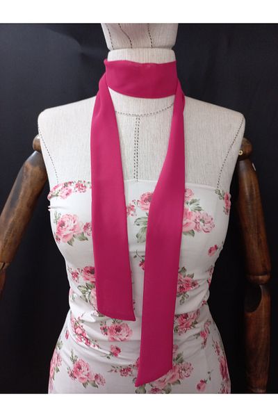 es moda shop 150"3 Dark Fuchsia Chiffon Fuhar Tie Neck Tie with Function