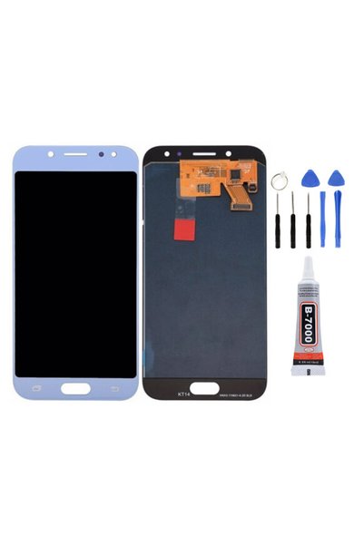 Yedcom Samsung J7 Pro J730F MAVİ Uyumlu Ekran Dokunmatik Lcd Ekran Ön Panel Yapıştırıcı Ve Kit
