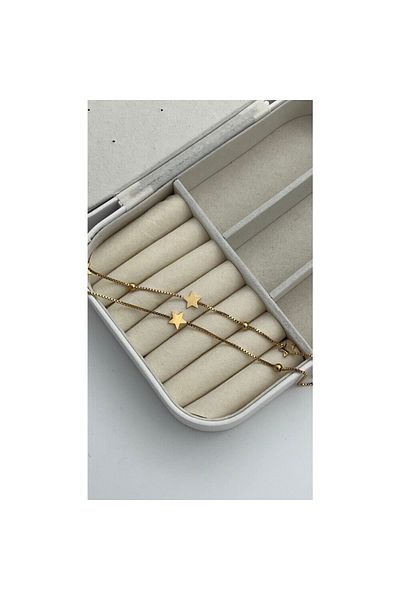ParlaTakıAksesuar Gold Color Double Star Anklet Cešti