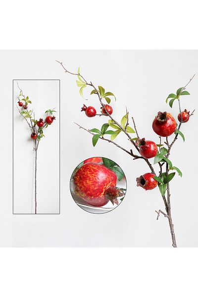 Choice A Artificial Pomegranate Long Branch 6-fruit Artificial Fruits Flowers For Wedding Party Tabel Deco.