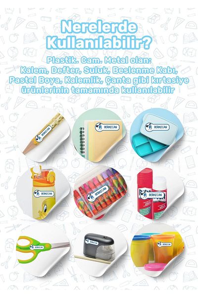 alışveriş kurdu School Label Pen Label Notebook Label Custom Name Writable Label Smurfs Themed 181 Pieces