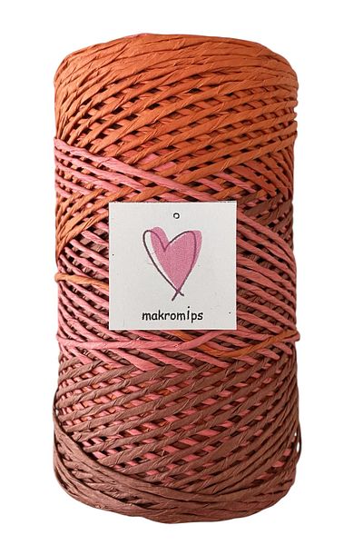 Makromİps Premium Mix Multicolor Marbled Paper String (200 Gr 390 m +-20) Natural Wicker Jute Raffia Knit Bag Supplies String