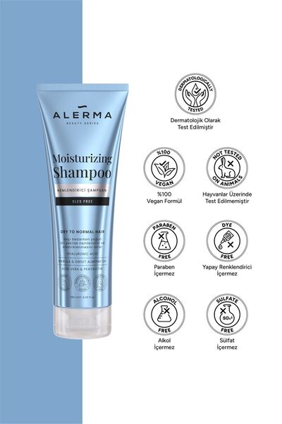 Alerma Kuru Ve Cansız Saçlar Için Nemlendirici Sülfatsız Şampuan 250 ml