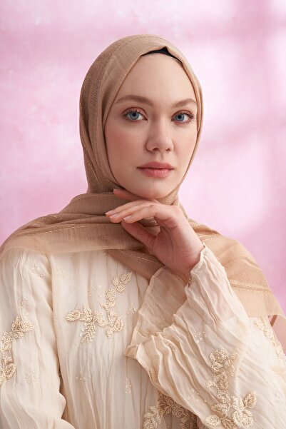 ARMANDA İPEKLİ RUBY ŞAL - KOYU BEJ (İnce hafif)