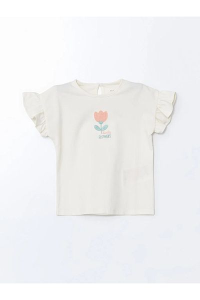 LC Waikiki تي شيرت وسروال ضيق من القماش العضوي من LCW baby Ecru مكون من قطعتين