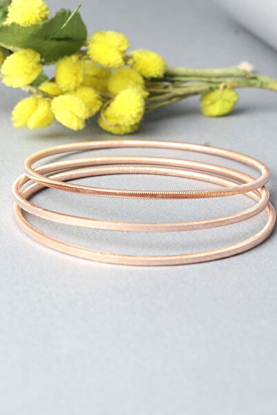 BY BARUN SİLVER Ajda Bilezik Kibrit Çöpü Halka Renkli 925 Ayar Gümüş 3 'lü Bilezik