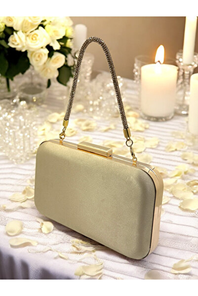 MidStore عارية اللون الساتان حجر مقبض المرأة مساء اللباس حقيبة الزفاف المشارك...