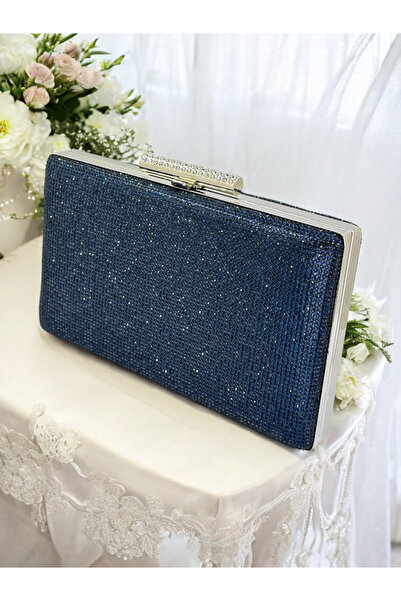 MidStore Culoare Albastru Marin O Parte Piatra Geanta Rochie De Seara Dama Nu...