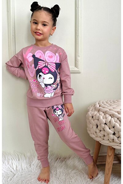 yagmurgiyim Set de trening pentru fete cu model Kuromi Dusty Rose - 100% bumb...