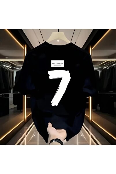 AZIZI TEKSTIL Men's'Have a Nice Day' Graphic T-Shirt - Black Cotton, Large Si...