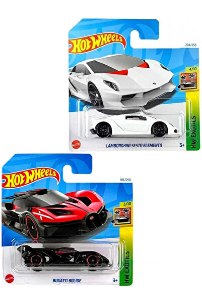 HOT WHEELS 2 Araç Hot Wheels Set - Lamborghini Sesto Elemento & Bugatti Bolid...